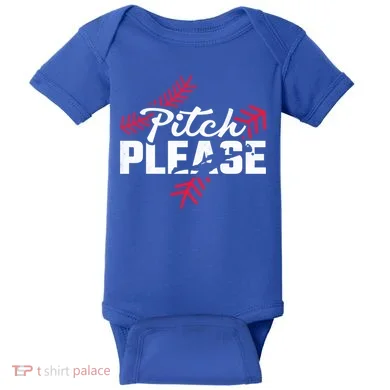 Pitch Please Baseball Cute Gift Baby Bodysuit