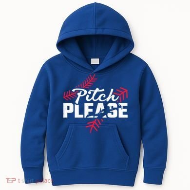 Pitch Please Baseball Cute Gift Kids Hoodie