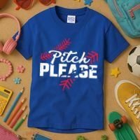 Pitch Please Baseball Cute Gift Kids T-Shirt thumb 3