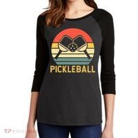 Pickleballer Pickle Baller Pickleball Player Women's Tri-Blend 3/4-Sleeve Raglan Shirt thumb 2