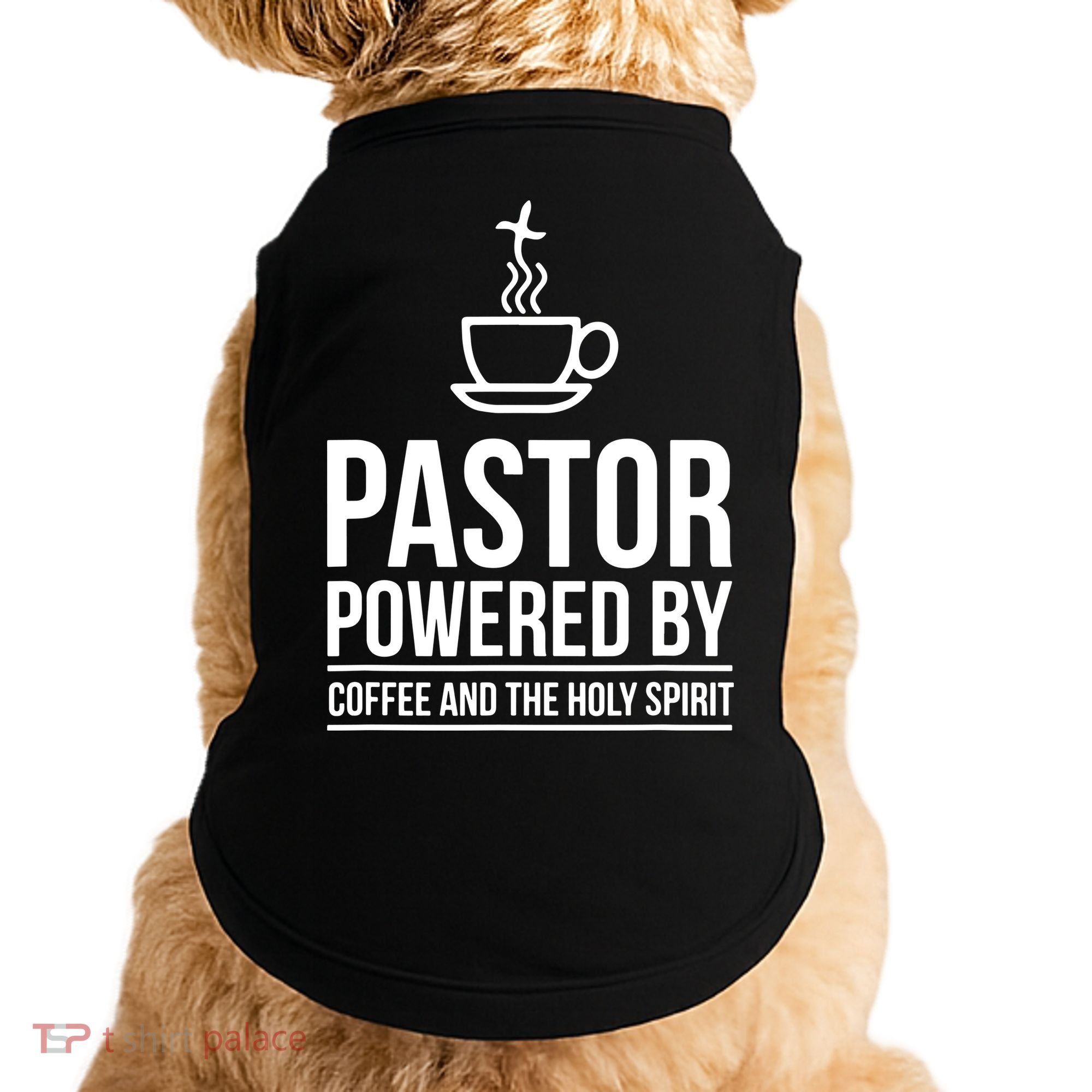 Pastor Powered By Coffe And The Holy Spirit Doggie Tank
