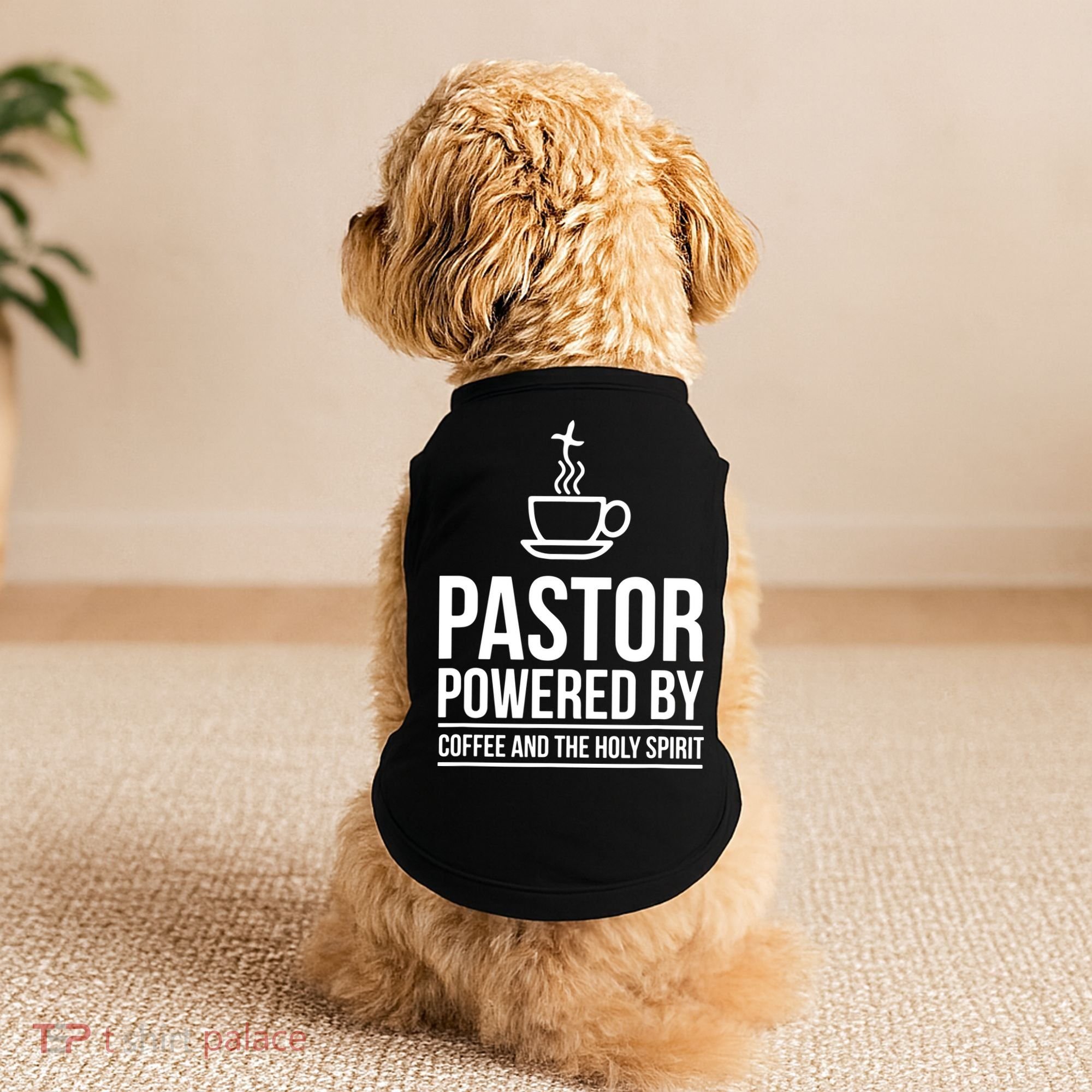 Pastor Powered By Coffe And The Holy Spirit Doggie Tank
