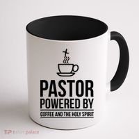 Pastor Powered By Coffe And The Holy Spirit Coffee Mug thumb 1