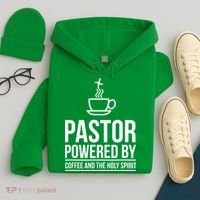 Pastor Powered By Coffe And The Holy Spirit Hoodie thumb 4