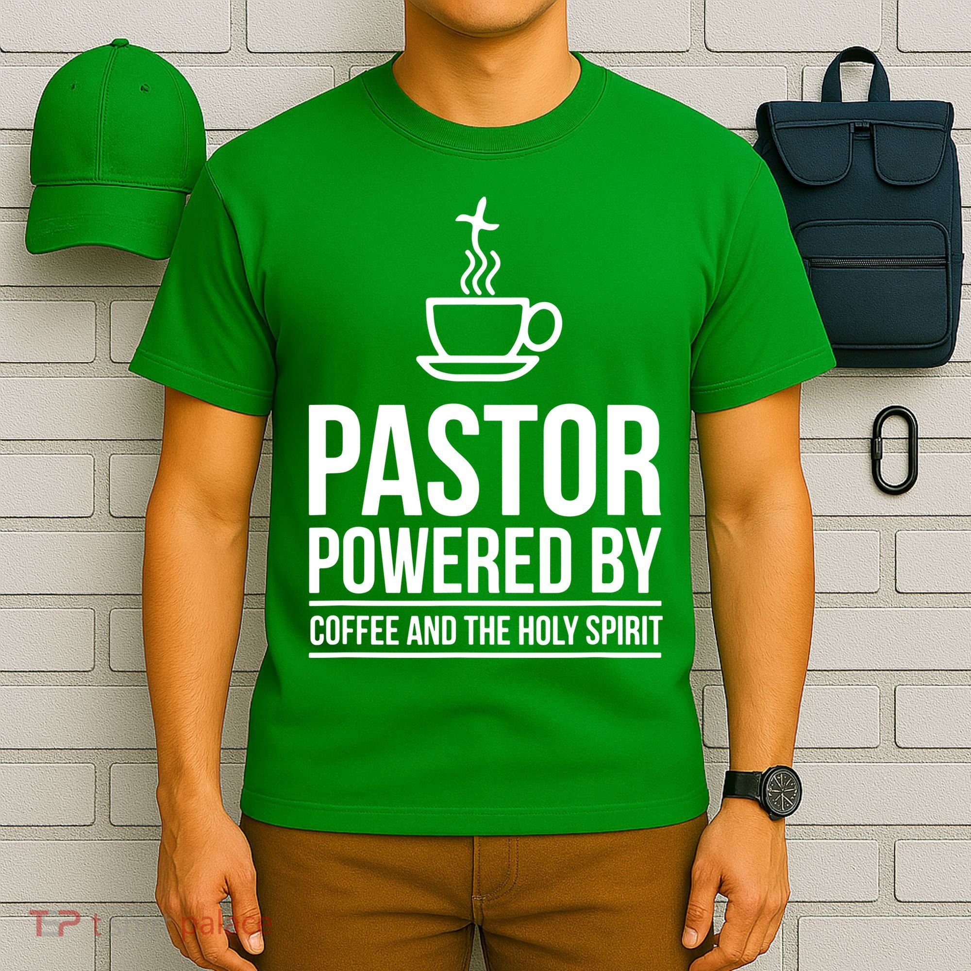 Pastor Powered By Coffe And The Holy Spirit T-Shirt