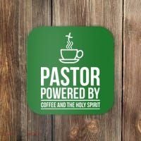Pastor Powered By Coffe And The Holy Spirit Coaster thumb 0