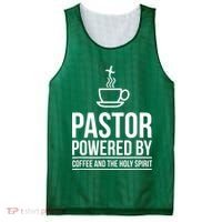 Pastor Powered By Coffe And The Holy Spirit Mesh Reversible Basketball Jersey Tank thumb 0