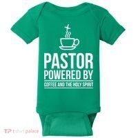 Pastor Powered By Coffe And The Holy Spirit Baby Bodysuit thumb 0