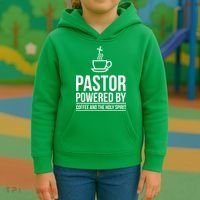 Pastor Powered By Coffe And The Holy Spirit Kids Hoodie thumb 3