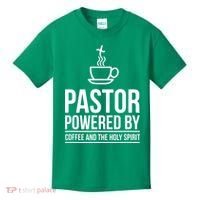 Pastor Powered By Coffe And The Holy Spirit Kids T-Shirt thumb 0