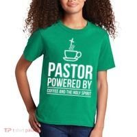 Pastor Powered By Coffe And The Holy Spirit Kids T-Shirt thumb 2