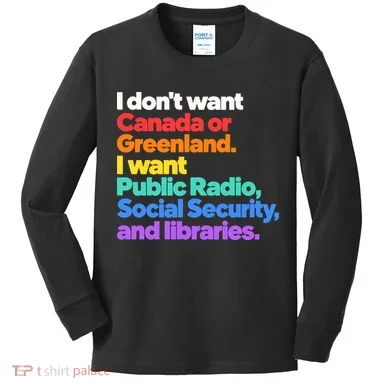 Protect Public Broadcasting Social Security Libraries Kids Long Sleeve Shirt