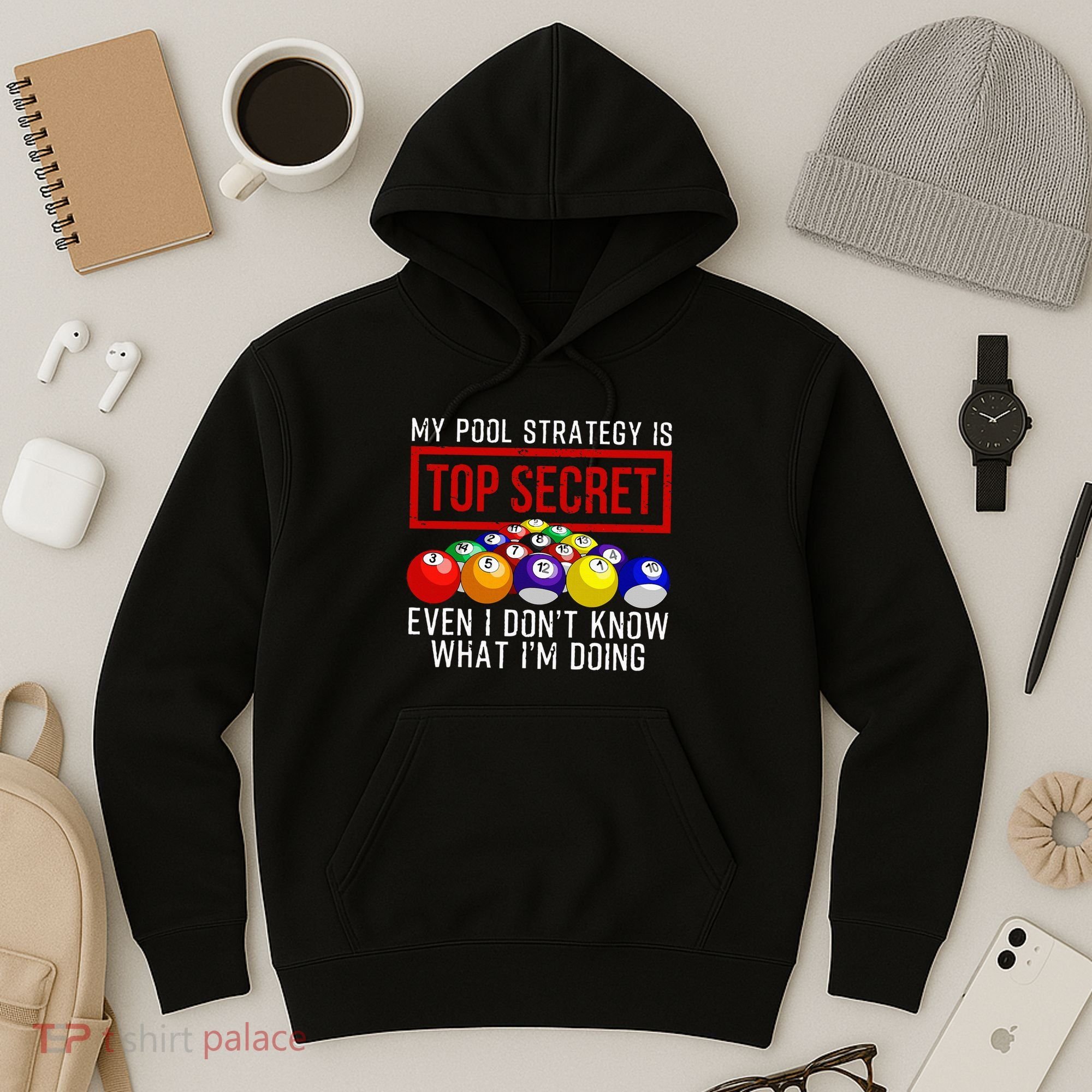 Pool Player Billiards Gift Game Play Hoodie