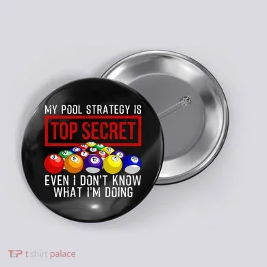 Pool Player Billiards Gift Game Play Button