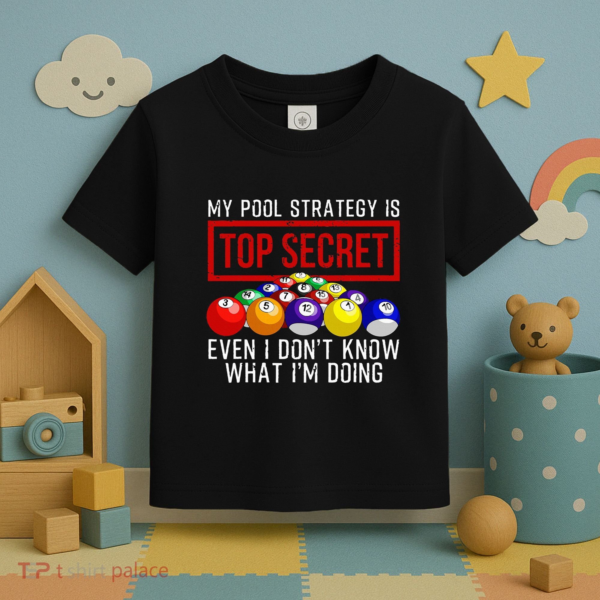 Pool Player Billiards Gift Game Play Toddler T-Shirt
