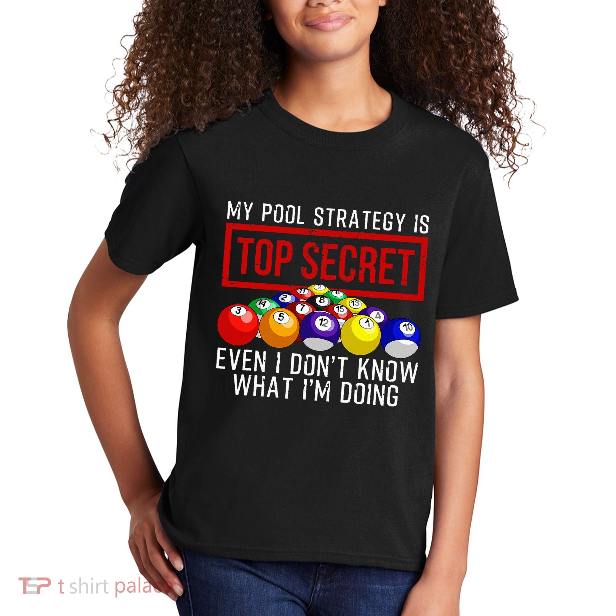 Pool Player Billiards Gift Game Play Kids T-Shirt