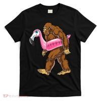 Pool Party Bigfoot Flamingo Men Women Sasquatch Pink Float T-Shirt thumb 0