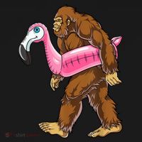 Pool Party Bigfoot Flamingo Men Women Sasquatch Pink Float Mousepad thumb 1