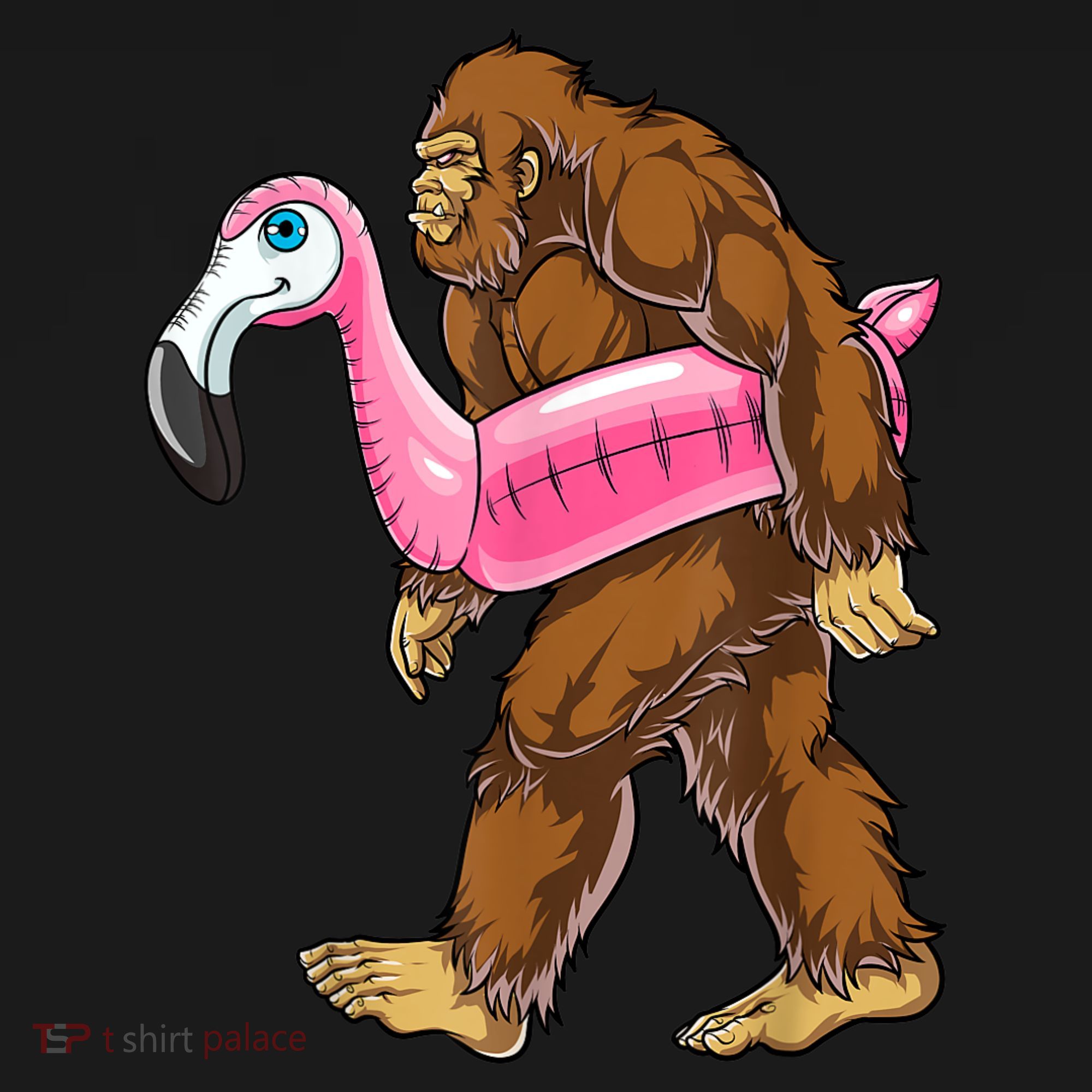 Pool Party Bigfoot Flamingo Men Women Sasquatch Pink Float Women's Tank Top