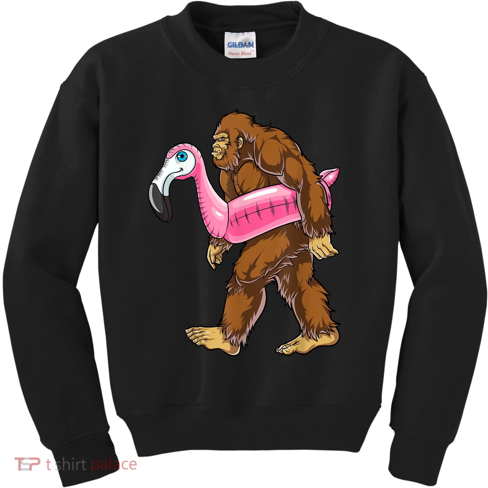 Pool Party Bigfoot Flamingo Men Women Sasquatch Pink Float Kids Sweatshirt