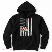 Pool Player Billiards Cue Balls Distressed American Flag Hoodie thumb 0