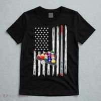 Pool Player Billiards Cue Balls Distressed American Flag T-Shirt thumb 5