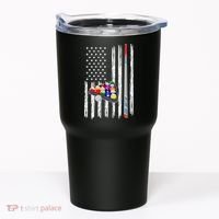 Pool Player Billiards Cue Balls Distressed American Flag Tumbler thumb 0
