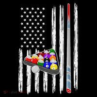 Pool Player Billiards Cue Balls Distressed American Flag Women's Tank Top thumb 5