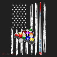 Pool Player Billiards Cue Balls Distressed American Flag Hat thumb 2