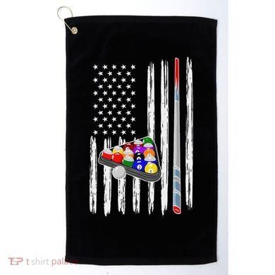 Pool Player Billiards Cue Balls Distressed American Flag Golf Towel