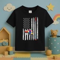 Pool Player Billiards Cue Balls Distressed American Flag Toddler T-Shirt thumb 3