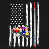 Pool Player Billiards Cue Balls Distressed American Flag Kids T-Shirt thumb 4