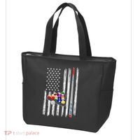 Pool Player Billiards Cue Balls Distressed American Flag Tote Bag thumb 3