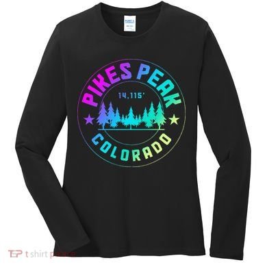 Pikes Peak Colorado Mountain Hiking Women's Long Sleeve Shirt