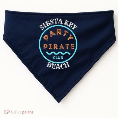 Party Pirate Club Siesta Key Beach USA-Made Doggie Bandana