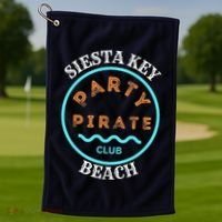 Party Pirate Club Siesta Key Beach Golf Towel thumb 1