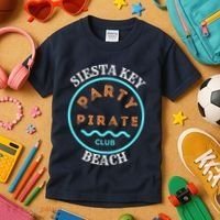 Party Pirate Club Siesta Key Beach Kids T-Shirt thumb 3