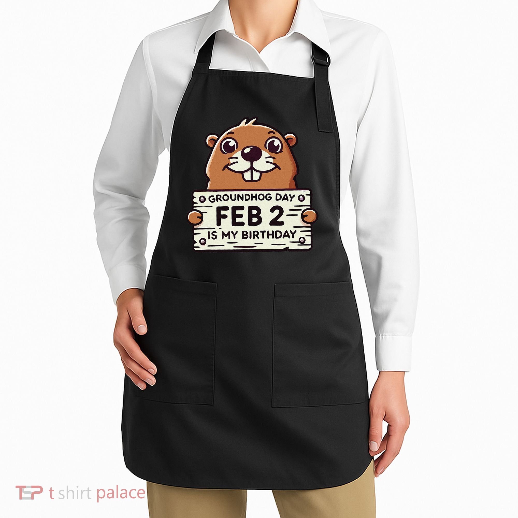 Punxsy PhilS Cute Groundhog Day February 2nd Birthday Apron