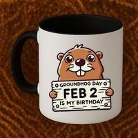 Punxsy PhilS Cute Groundhog Day February 2nd Birthday Coffee Mug thumb 2