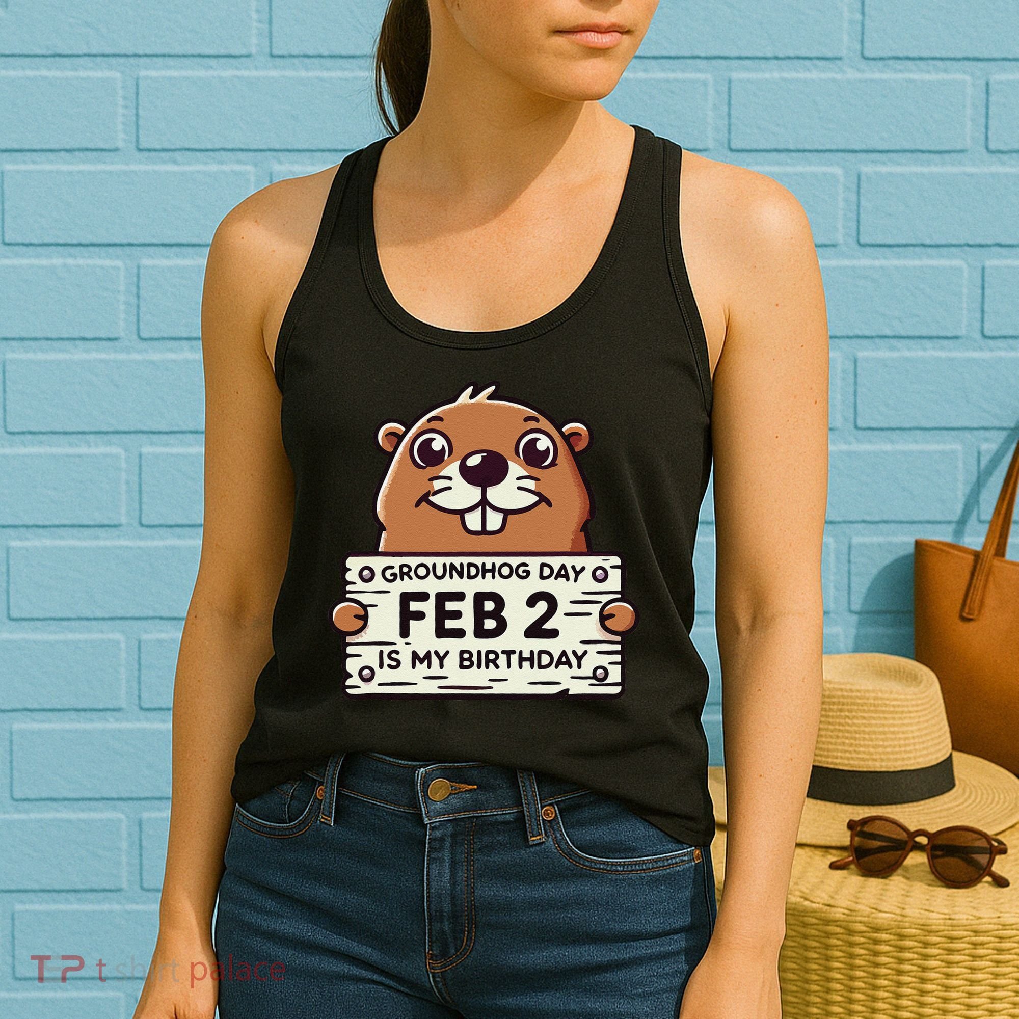 Punxsy PhilS Cute Groundhog Day February 2nd Birthday Women's Tank Top