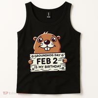 Punxsy PhilS Cute Groundhog Day February 2nd Birthday Tank Top thumb 2