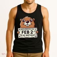 Punxsy PhilS Cute Groundhog Day February 2nd Birthday Tank Top thumb 3