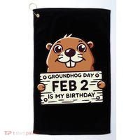 Punxsy PhilS Cute Groundhog Day February 2nd Birthday Golf Towel thumb 0