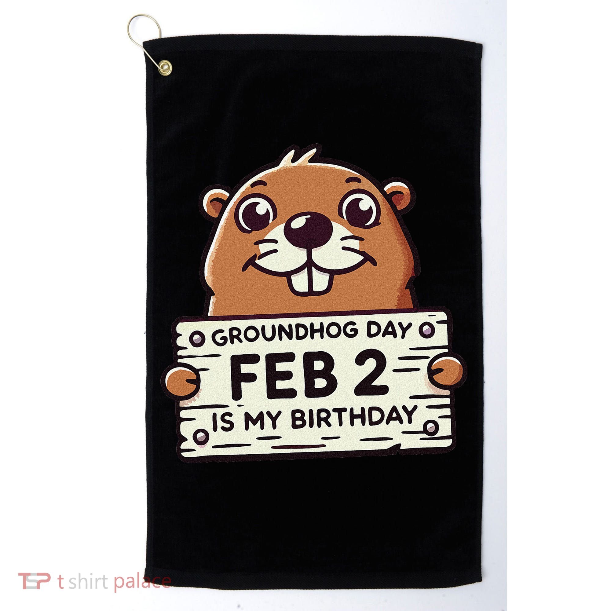 Punxsy PhilS Cute Groundhog Day February 2nd Birthday Golf Towel