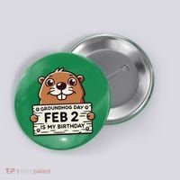 Punxsy PhilS Cute Groundhog Day February 2nd Birthday Button thumb 0