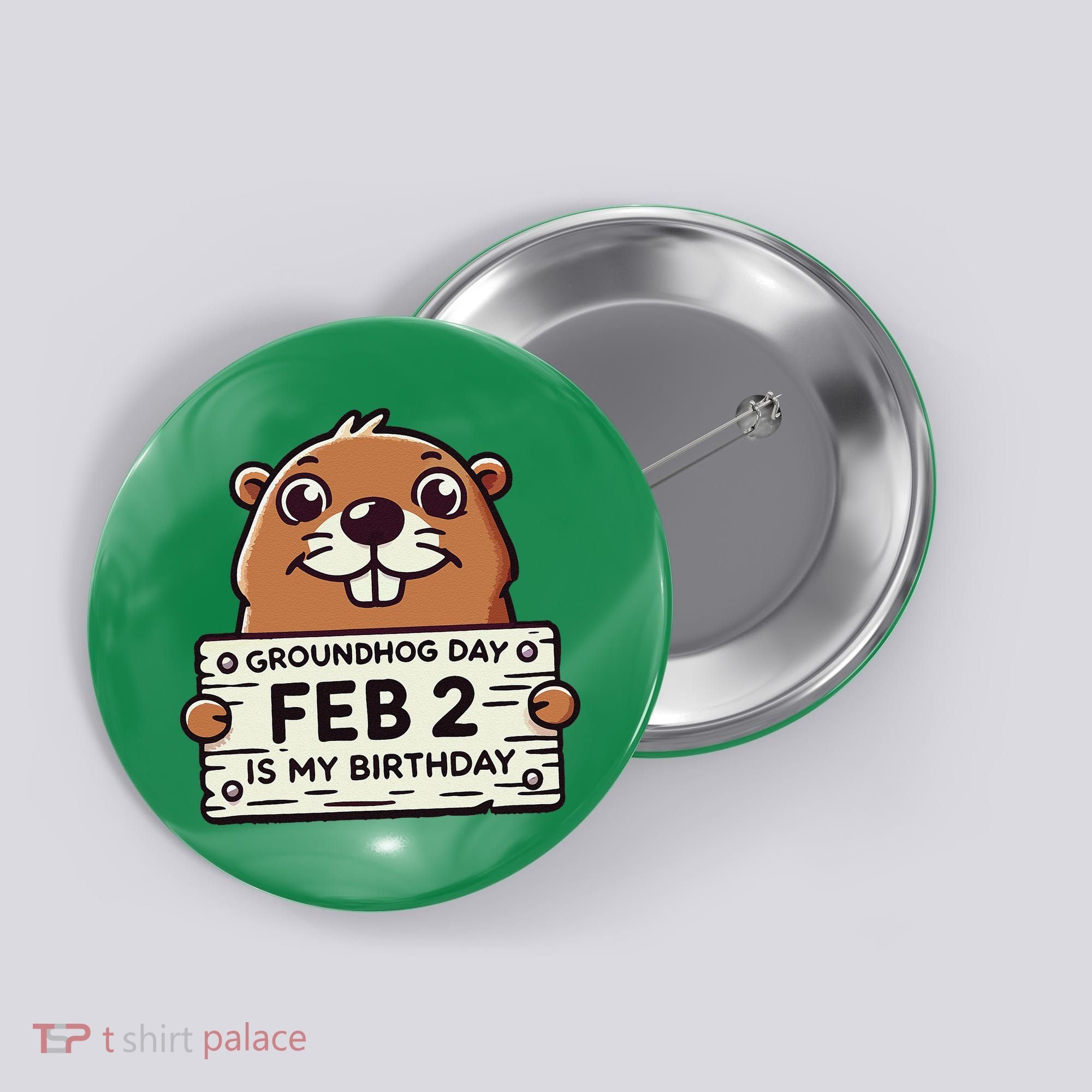 Punxsy PhilS Cute Groundhog Day February 2nd Birthday Button