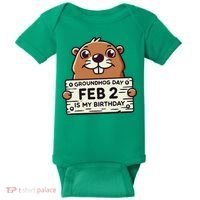 Punxsy PhilS Cute Groundhog Day February 2nd Birthday Baby Bodysuit thumb 0