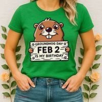 Punxsy PhilS Cute Groundhog Day February 2nd Birthday Women's T-Shirt thumb 2