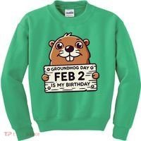 Punxsy PhilS Cute Groundhog Day February 2nd Birthday Kids Sweatshirt thumb 0