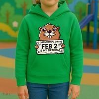 Punxsy PhilS Cute Groundhog Day February 2nd Birthday Kids Hoodie thumb 3